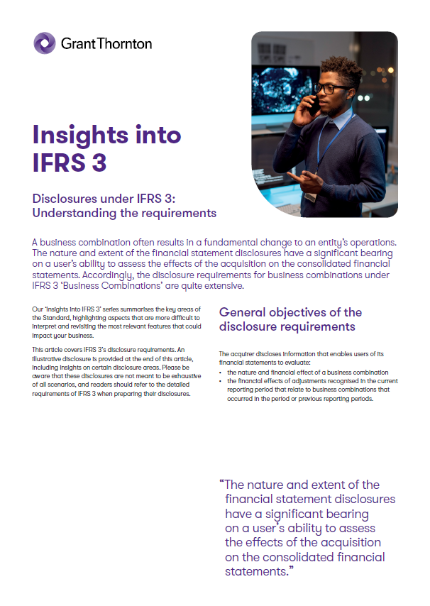 Disclosures under IFRS 3: Understanding the requirements